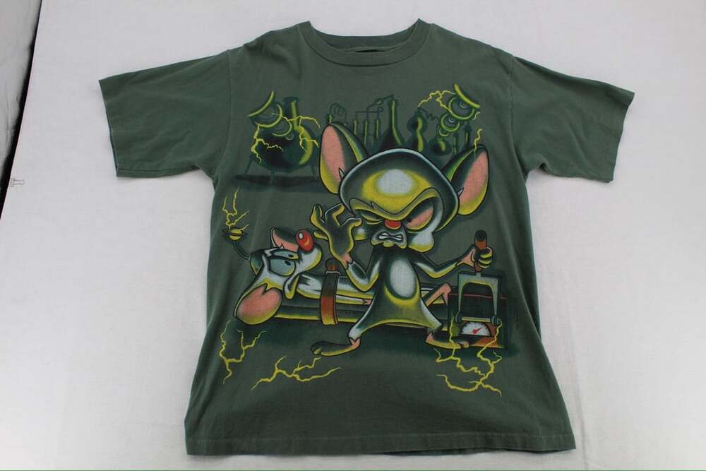 Vintage 1995 Pinky and the Brain Changes All Over Print T-Shirt